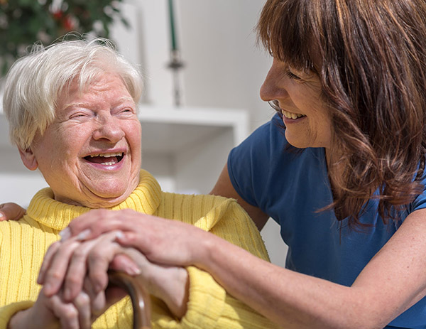 Portrait of happy grandmother with her daughter